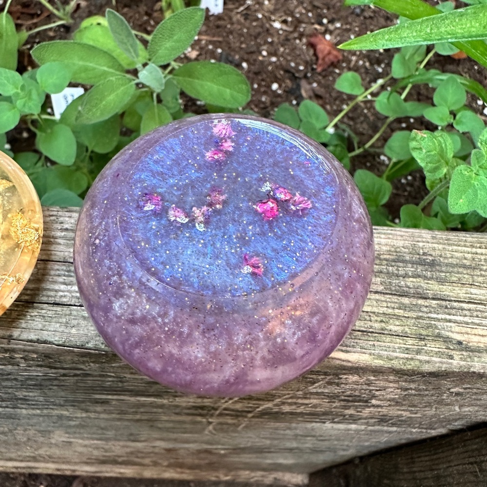 Handcrafted Purple & 24k Gold Dragon Shimmer Glitter Decorative Trinket Jar - Picture 4 of 12